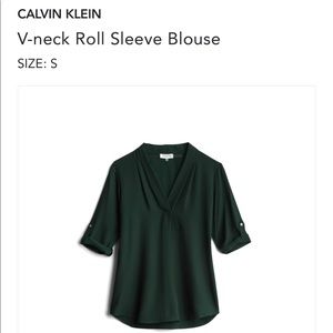 Calvin Klein, roll sleeve blouse. NWT